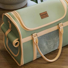 Load image into Gallery viewer, Cat Peeking Through Mesh Window of Stylish Pet Carrier | MissyMoMo
