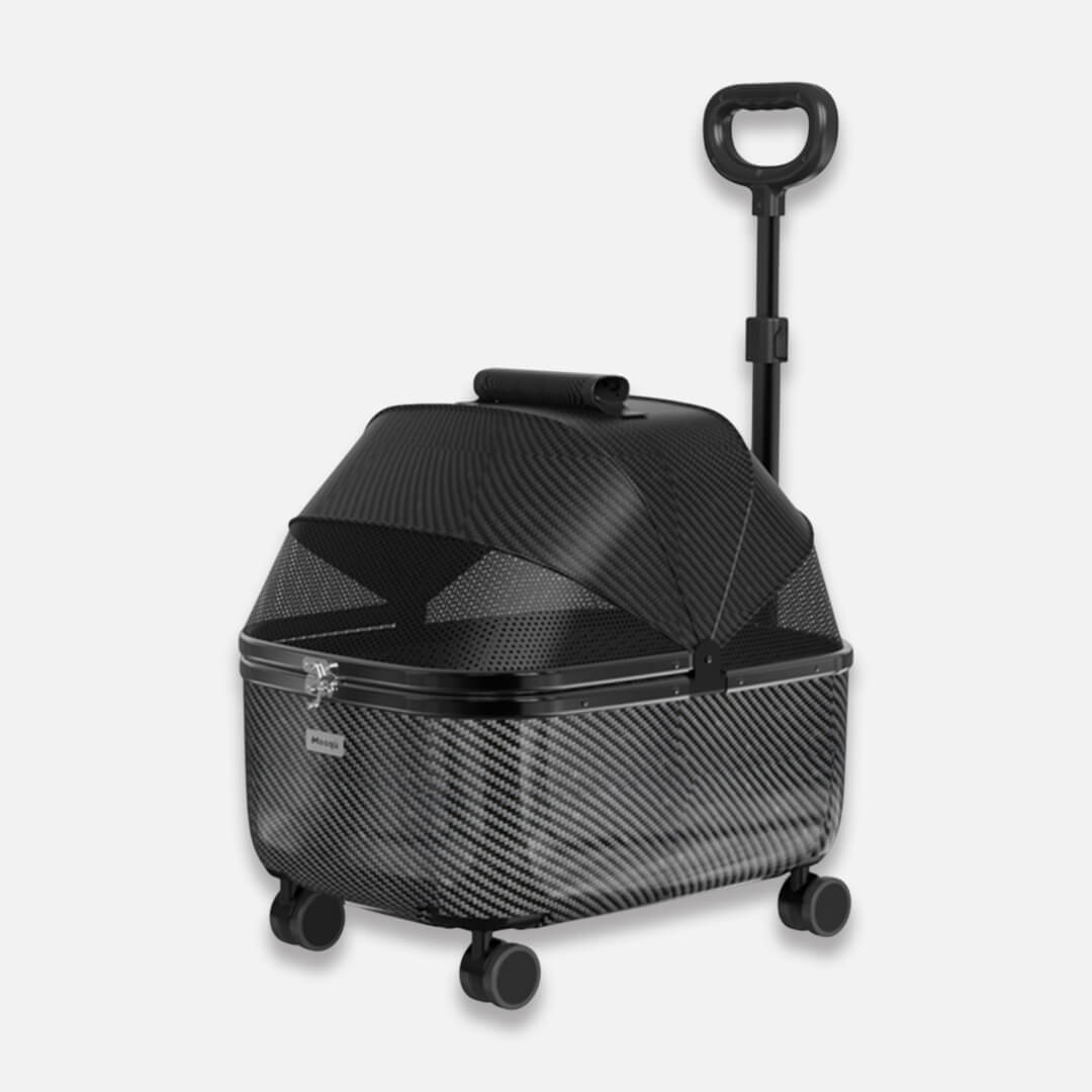 Black Rolling Cat Carrier with Wheels | Stylish Pet Stroller for Cats | MissyMoMo