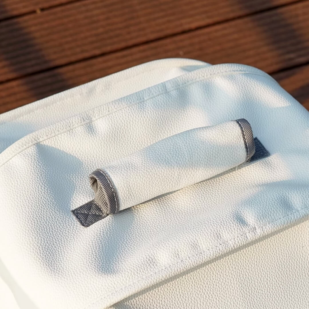 Leather Top of White Cat Carrier with Wheels | Stylish Cat Stroller | MissyMoMo