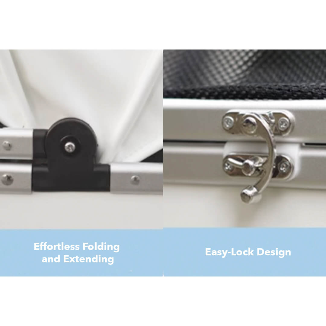 Features of White Leather Cat Stroller | Stylish Cat Carrier with Wheels | MissyMoMo