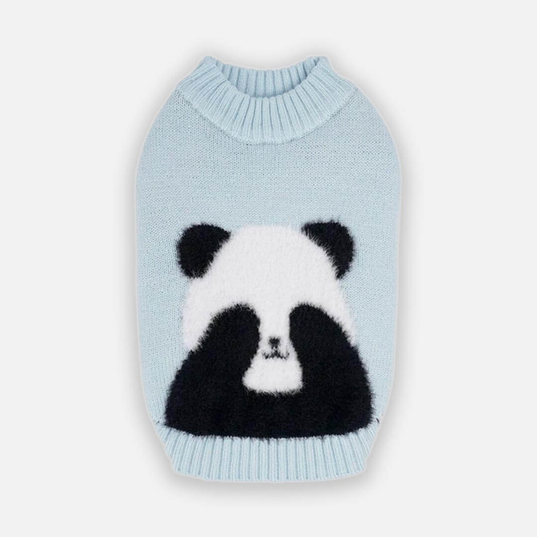Light Blue Panda Knit Cat Sweater | Cute Cat Sweater | MissyMoMo