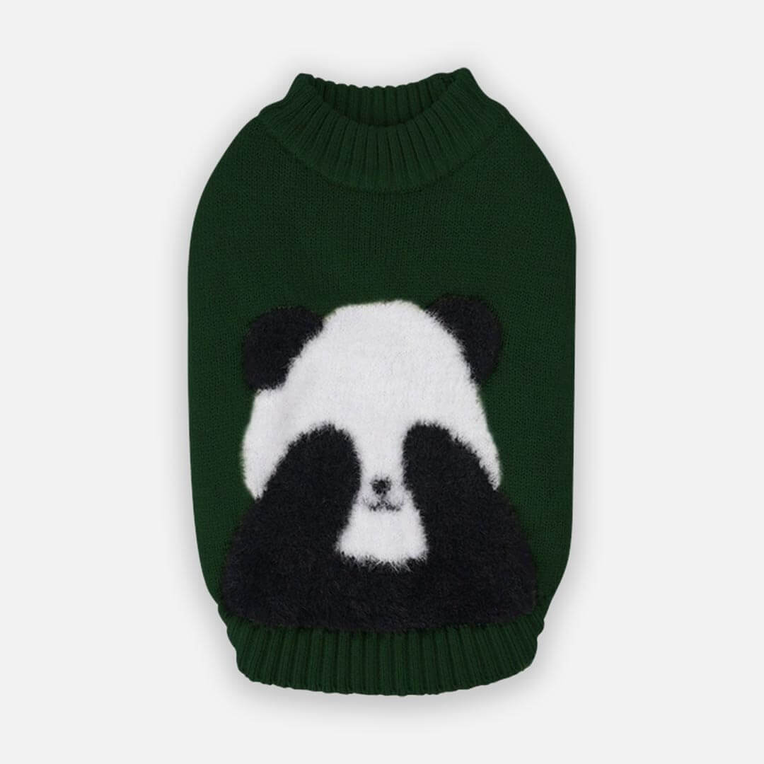 Green Panda Knit Cat Sweater | Cute Cat Sweater | MissyMoMo