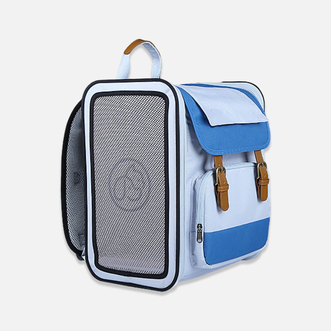 Paw Voyager Blue Expandable Cat Backpack | Soft Cat Carrier | MissyMoMo