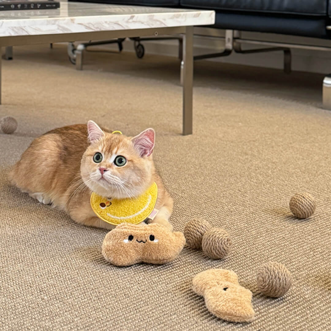 Cat with Peanut Sisal Scratching Balls Cat Toy | MissyMoMo