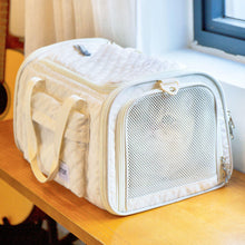 Load image into Gallery viewer, Beige Airline-Approved Cat Carrier for Travel | MissyMoMo
