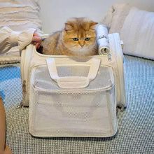 Load image into Gallery viewer, Cat in Beige Expandable Airline-Approved Cat Carrier for Travel | MissyMoMo
