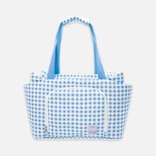 Load image into Gallery viewer, Blue Gingham Petdora Cat Carrier | MissyMoMo
