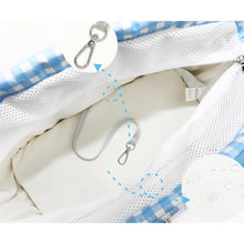 Load image into Gallery viewer, Interior Clip in Blue Gingham Petdora Cat Carrier | MissyMoMo
