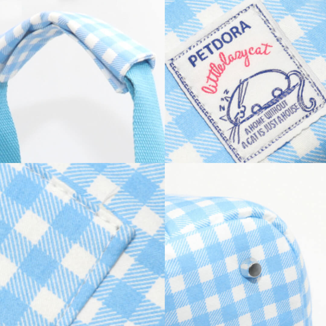 Blue Gingham Pet Carrier | MissyMoMo