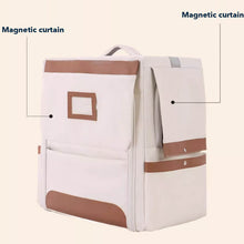Load image into Gallery viewer, Beige Collapsible Leather Cat Traveling Backpack | MissyMoMo
