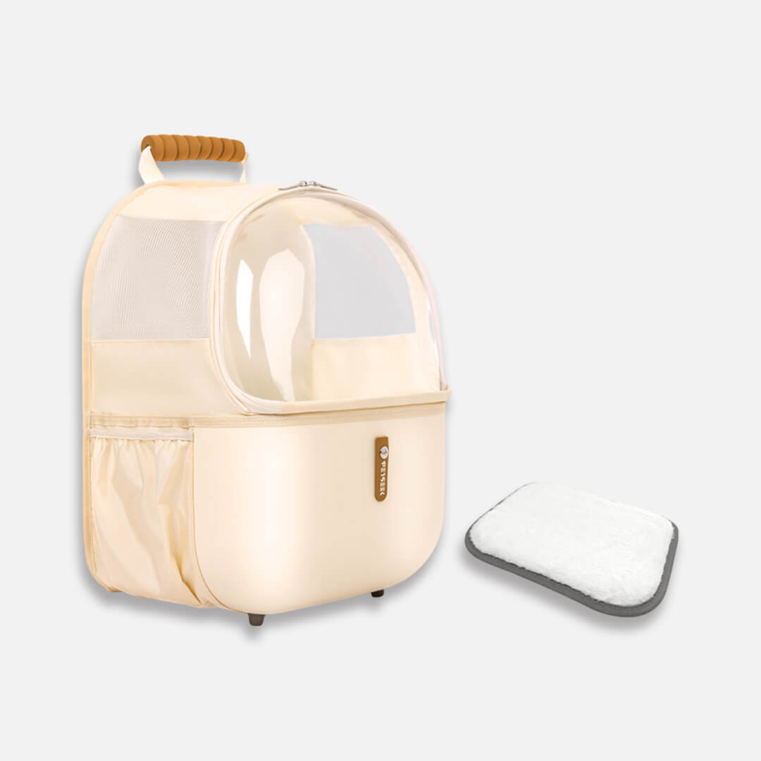 Petseek Travel Beige Collapsible Cat Backpack | MissyMoMo
