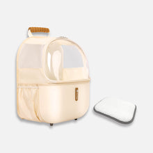 Load image into Gallery viewer, Petseek Travel Beige Collapsible Cat Backpack | MissyMoMo
