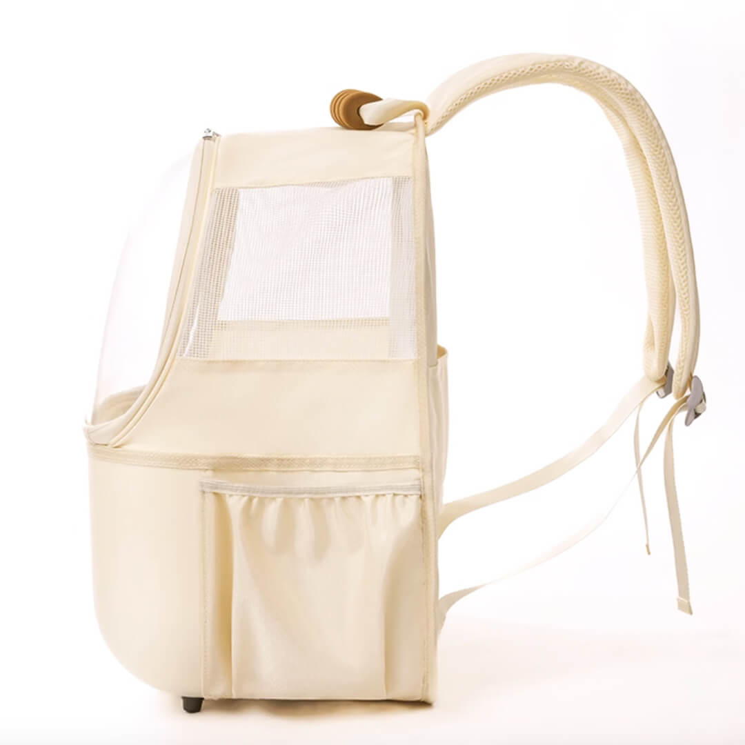 Petseek Travel Beige Collapsible Cat Backpack | MissyMoMo