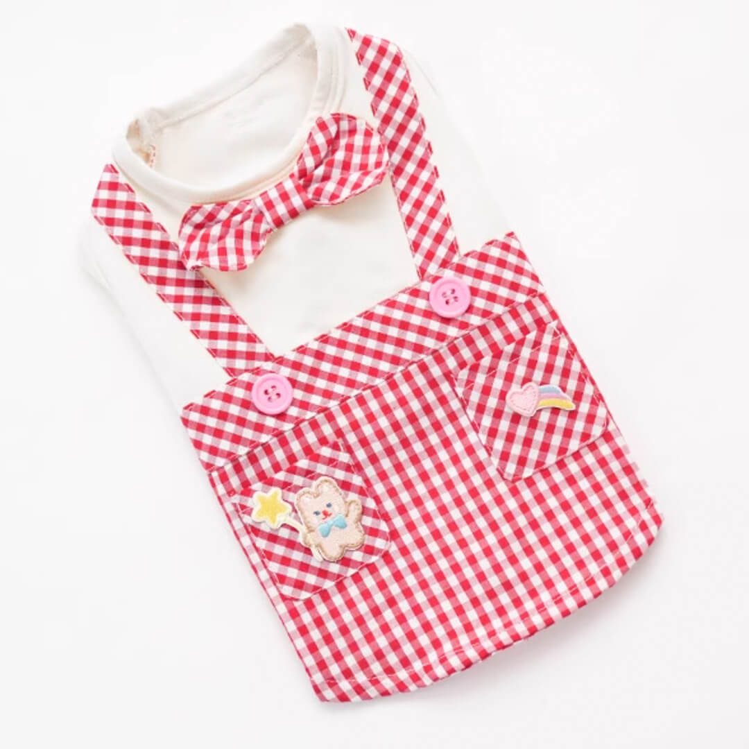 Red Check Vest for Cats | MissyMoMo