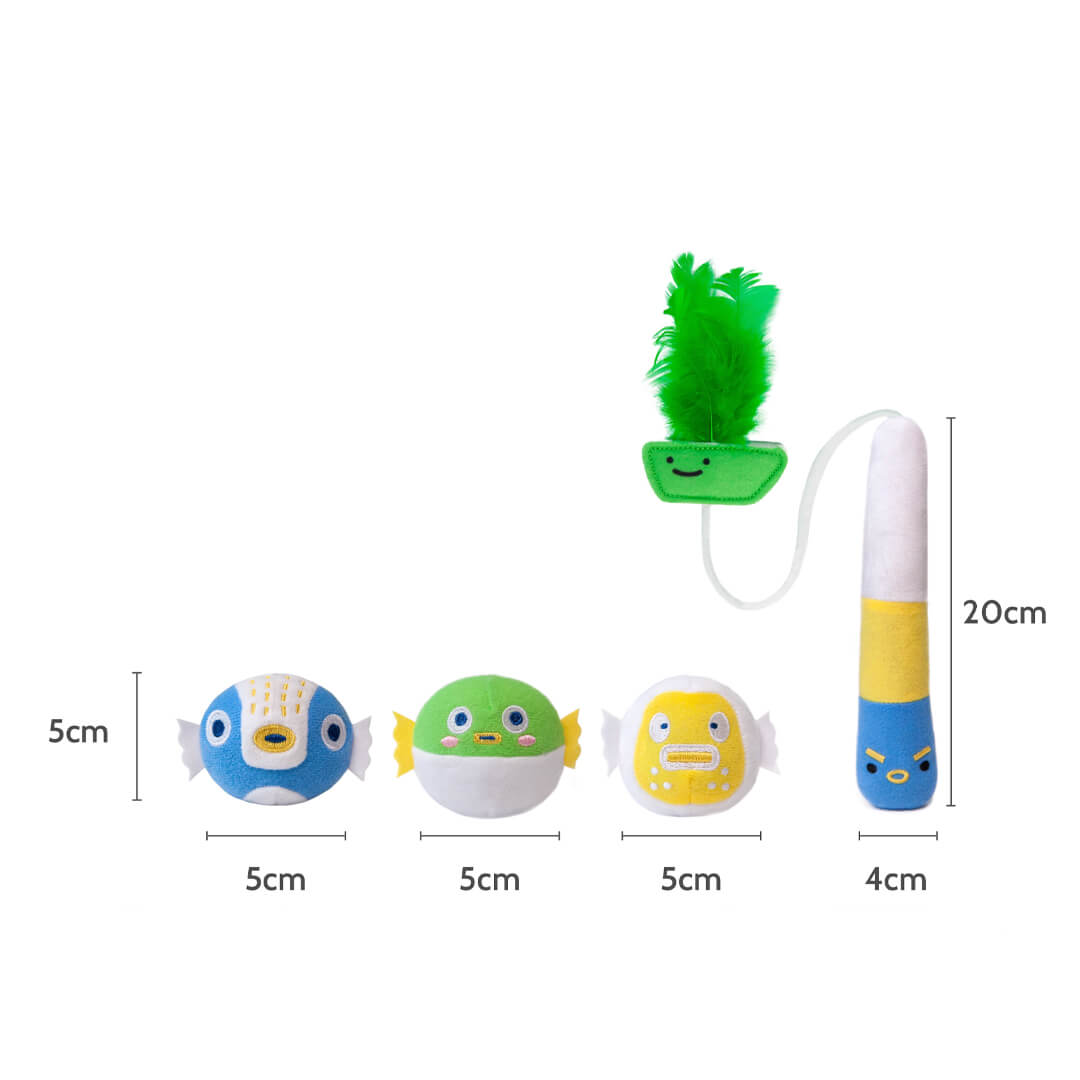 Pufferfish Fishing Teaser Set | Cat Toys | MissyMoMo