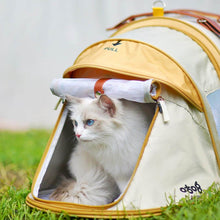 Load image into Gallery viewer, Cat Relaxing in the Luxury Cat Backpack Tent | MissyMoMo
