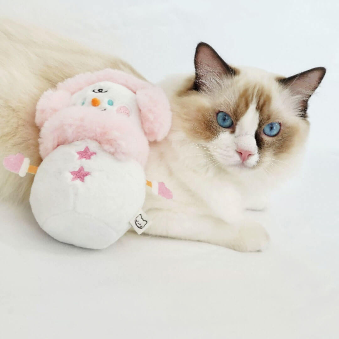 Cat with Snowman Catnip Toy | Plush Toy for Cats & Kittens | MissyMoMo