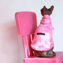 Load image into Gallery viewer, Sphynx Cat in Pink Tie Dye Sleeveless Hoodie | MissyMoMo

