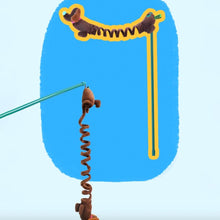 Load image into Gallery viewer, Springy Sausage Dog Teaser | Interactive Cat Toys | MissyMoMo
