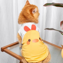 Load image into Gallery viewer, Yellow Chicken Cat Vest On Ginger Cat | Cute Cat Summer Outfit | MissyMoMo
