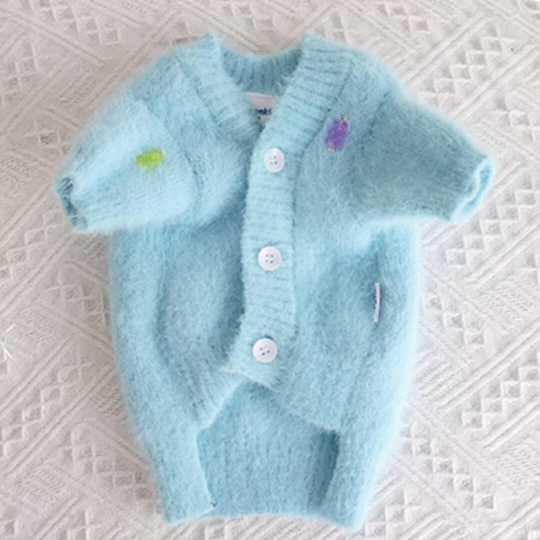 Sweet Bear Cat Cardigan | Blue Faux Mink Cardigan for Cats | MissyMoMo