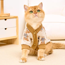 Load image into Gallery viewer, Cat in Cute Teddy Bear Print Cardigan | MissyMoMo
