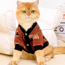 Load image into Gallery viewer, Cat in Cute Teddy Bear Print Cardigan | MissyMoMo

