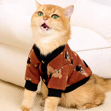 Load image into Gallery viewer, Cat in Cute Teddy Bear Print Cardigan | MissyMoMo
