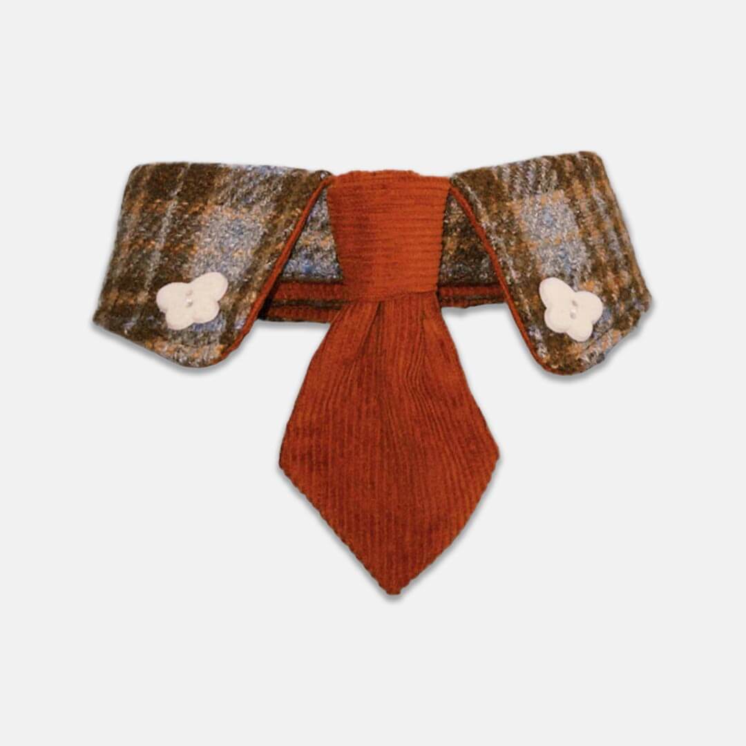 Plaid Cat Bib Set with Bow and Tie Designs | MissyMoMo