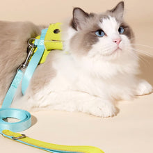 Load image into Gallery viewer, Cat in Turquoise H-Style Harness with a Mini Bag | MissyMoMo
