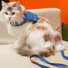 Load image into Gallery viewer, Cat in Denim Cat Harness | MissyMoMo
