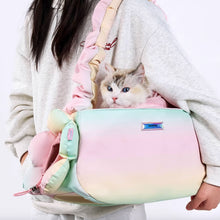 Load image into Gallery viewer, Carrying Cat with Pink Gradient Cross Body Cat Carrier
