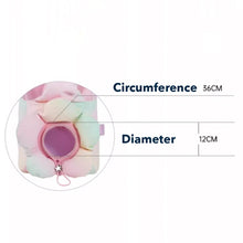 Load image into Gallery viewer, Dimensions of Pink Gradient Crossbody Cat Bag Carrier | MissyMoMo
