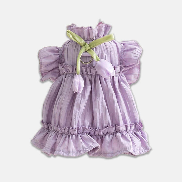 Purple Tulip Cat Dress | Cute Ruffle Cat Clothes | MissyMoMo
