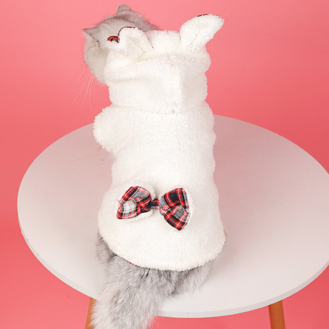 Cat in Cute Fleece Hoodie with Bear Ears | MissyMoMo