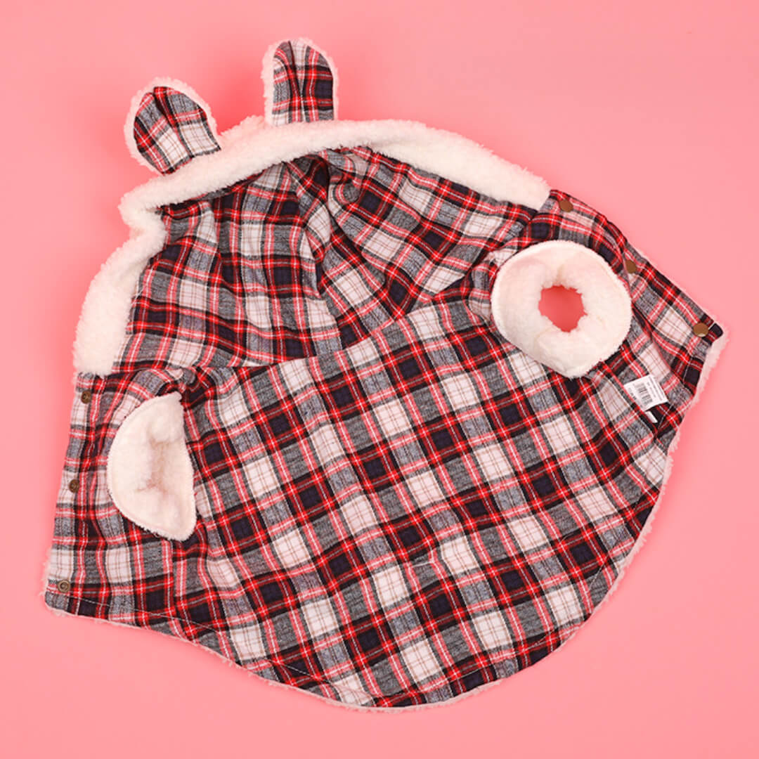 White Fleece Cat Hoodie with Bear Ears | MissyMoMo