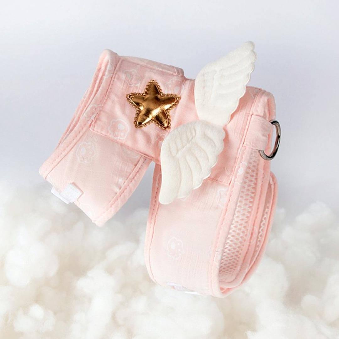 Pink Angel Cat Harness and Leash Set with Wings and Star | MissyMoMo