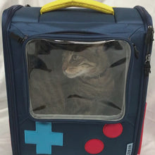 Load and play video in Gallery viewer, Cat peeking out of PurLab Gameboy Backpack
