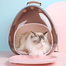 Load image into Gallery viewer, Cat Resting Inside Pink Castronaut Space Cat Backpack | MissyMoMo
