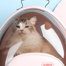 Load image into Gallery viewer, Cat Seeing Out of the Pink Castronaut Space Cat Backpack | MissyMoMo
