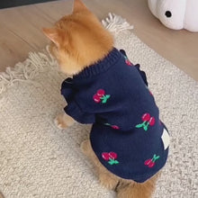 Load and play video in Gallery viewer, Cat in Navy &amp; Pink Cherry Print Sweaters | MissyMoMo
