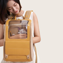 Load image into Gallery viewer, Floof Voyager Cat Traveling Backpack | Cat in Clear Cat Backpack | MissyMoMo
