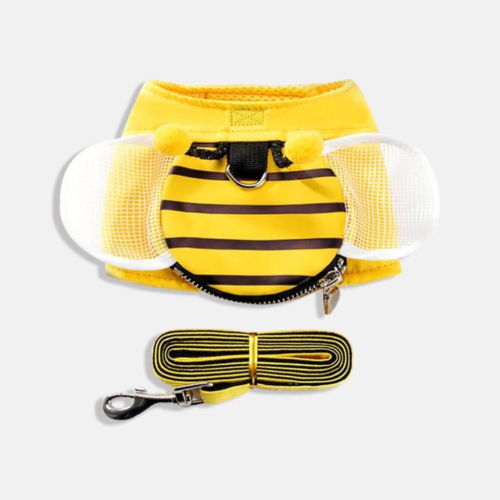 Honeybee Cat Harness & Leash Set in Yellow with Bumblebee Design | MissyMoMo