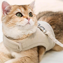 Load image into Gallery viewer, Cat Wearing Loki Cat Harness in Beige, Lounging Comfortably | MissyMoMo
