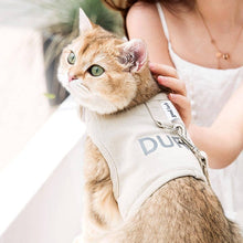 Load image into Gallery viewer, Cat Wearing Loki Cat Harness in Beige, Being Petted | MissyMoMo
