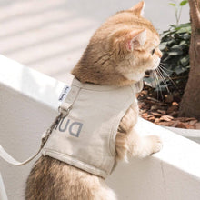 Load image into Gallery viewer, Cat Wearing Loki Cat Harness in Beige, Looking Out from Balcony | MissyMoMo
