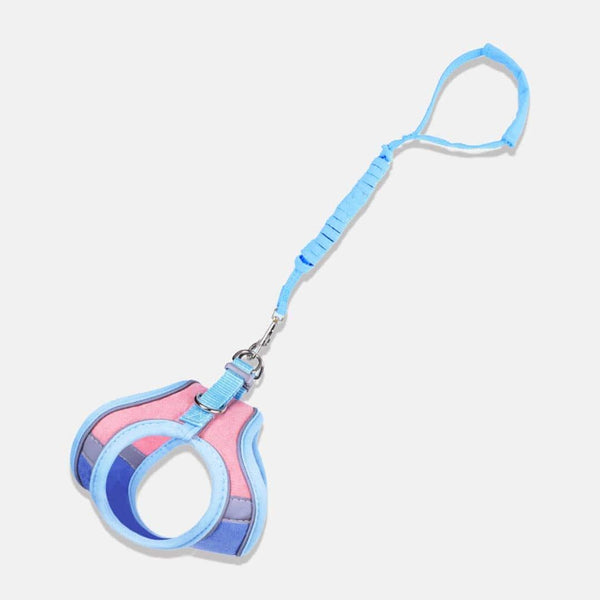 Marshmallow Reflective Cat Harness & Leash Set in Blue and Pink Combo | MissyMoMo
