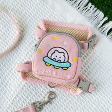 Load image into Gallery viewer, Milo Cat Harness &amp; Leash Set In Pink With Cloud Design | MissyMoMo
