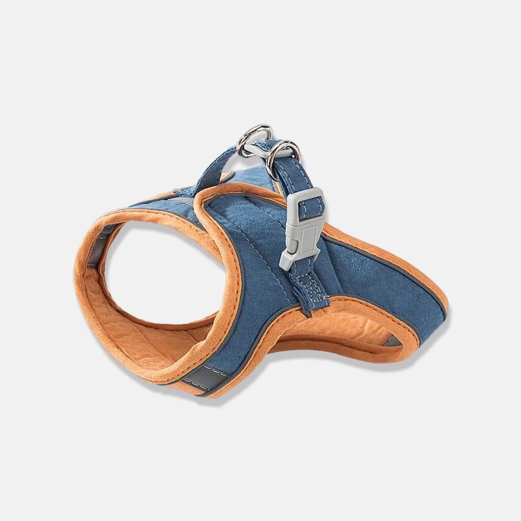 Mochi Cat Harness & Leash Set in Blue and Orange | MissyMoMo