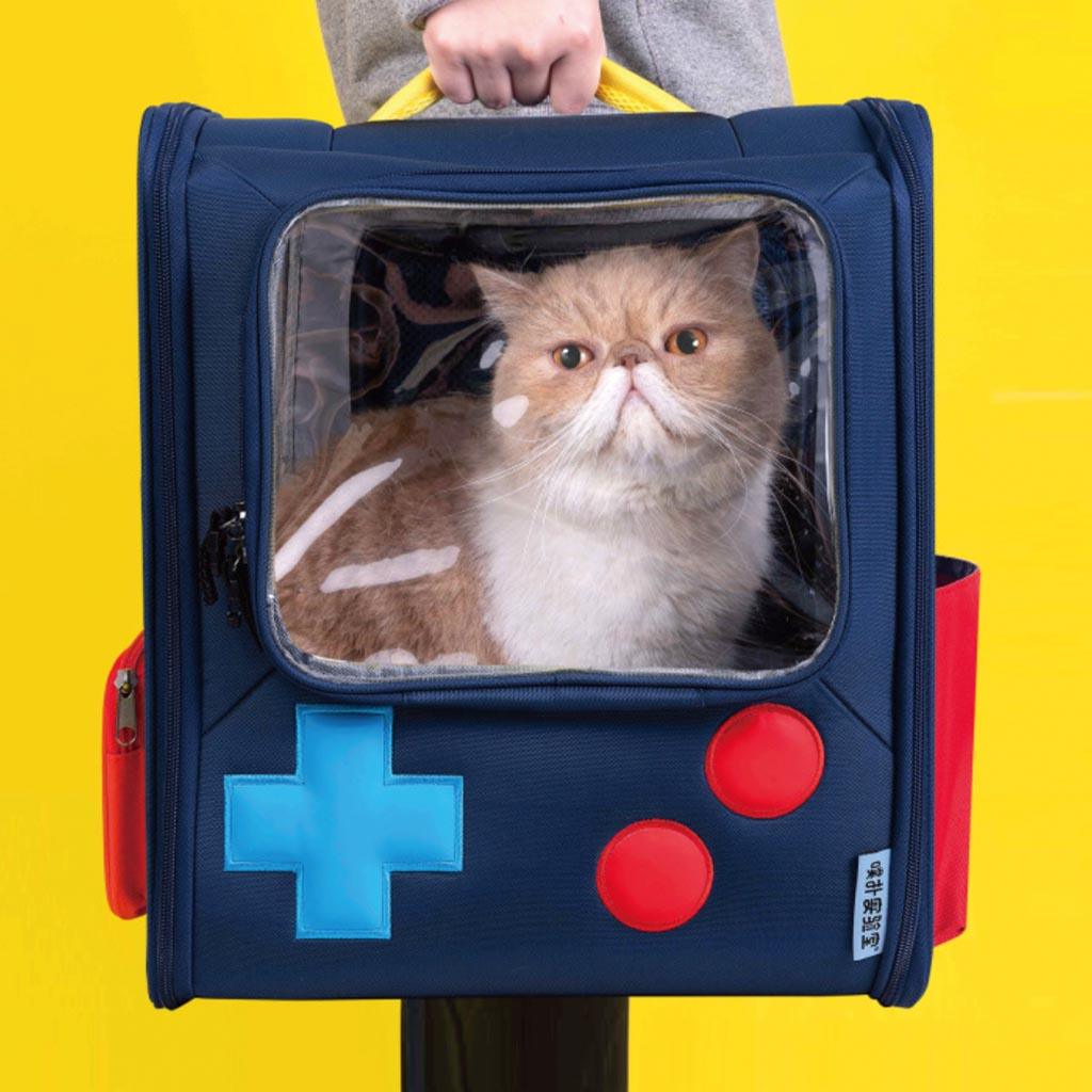 PurLab Gameboy Expandable Cat Backpack | Cat Travel Carrier | MissyMoMo